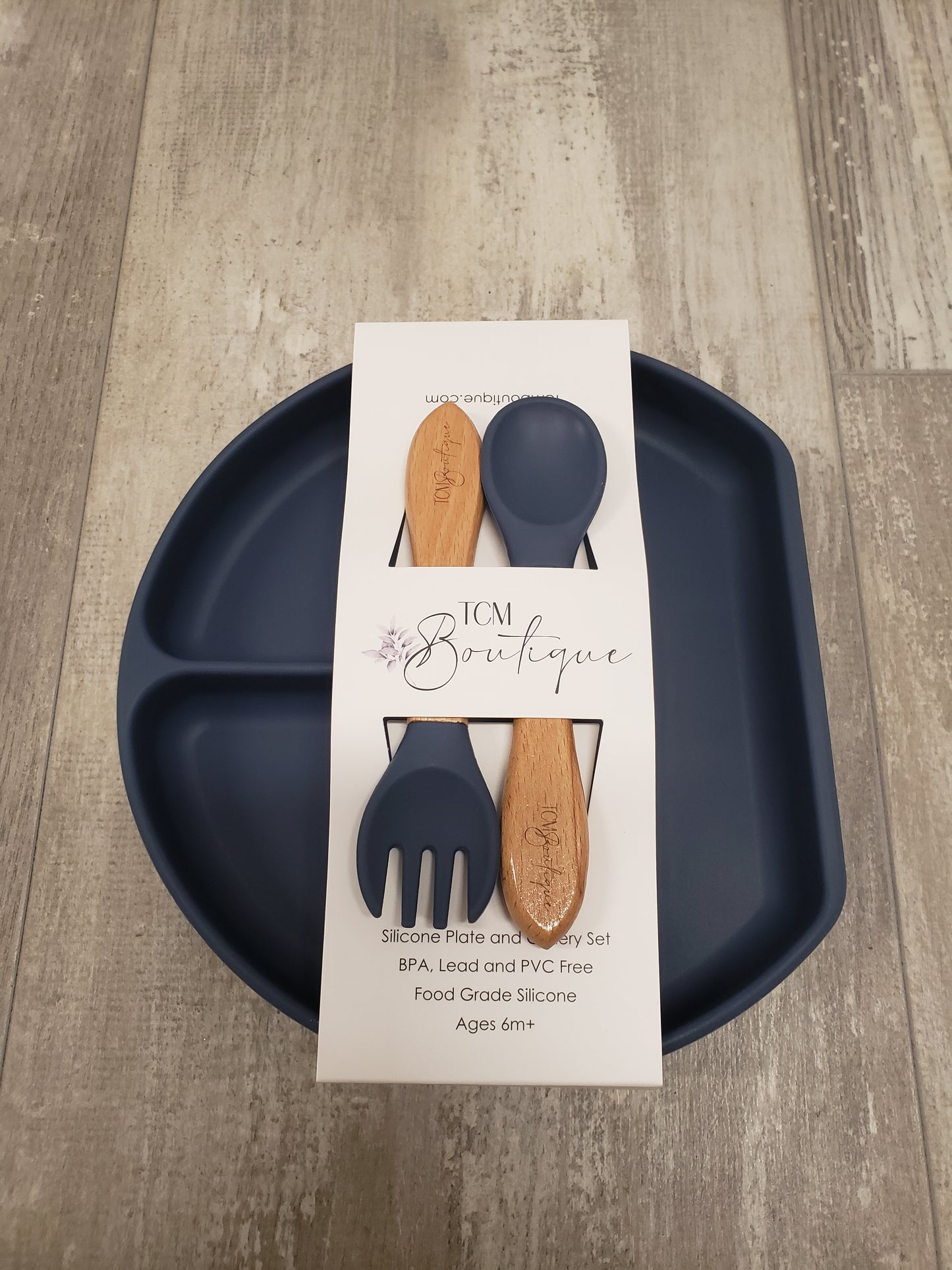 Silicone Suction Divider Plate, Fork and Spoon Set