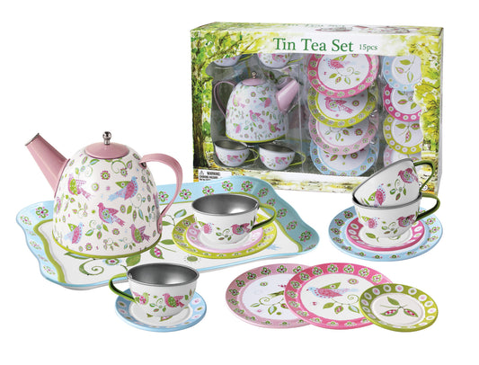 Bird Tin Tea Set