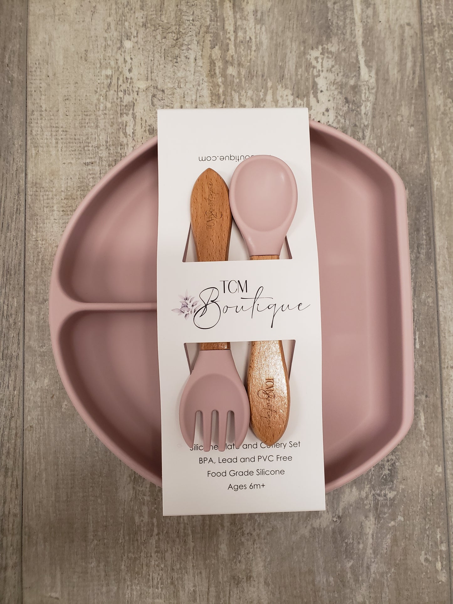 Silicone Suction Divider Plate, Fork and Spoon Set