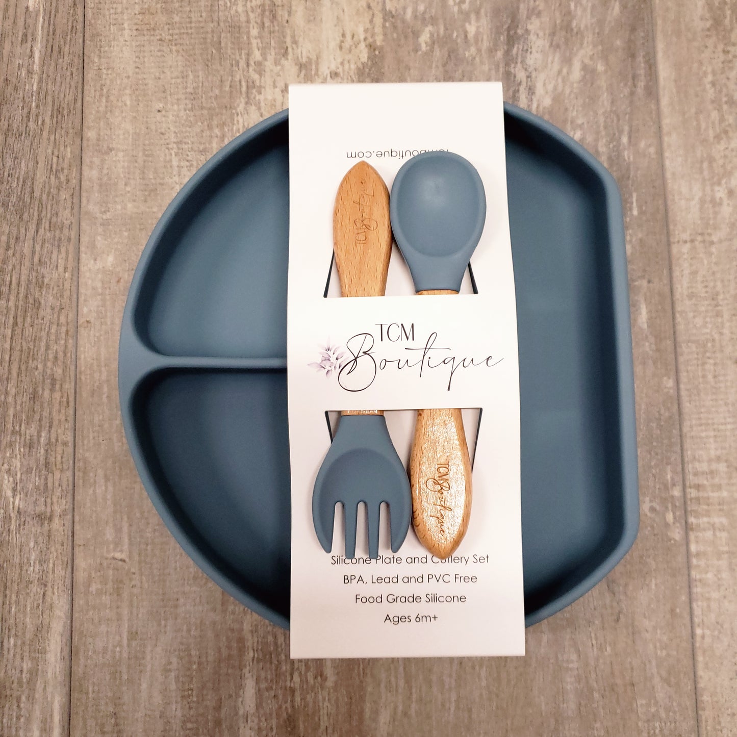 Silicone Suction Divider Plate, Fork and Spoon Set