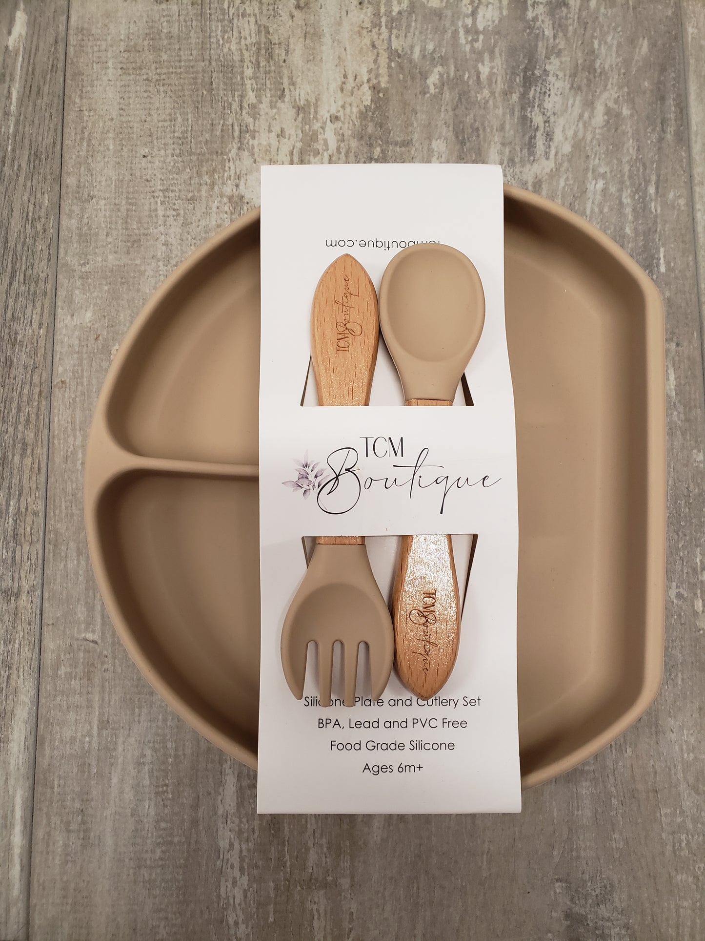 Silicone Suction Divider Plate, Fork and Spoon Set