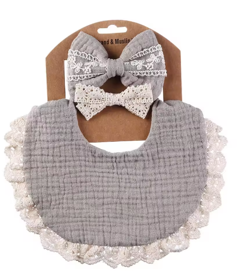 Bib with Lace Trim