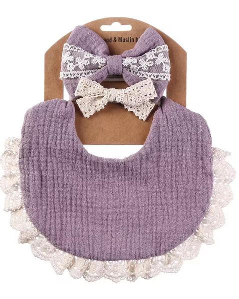 Bib with Lace Trim