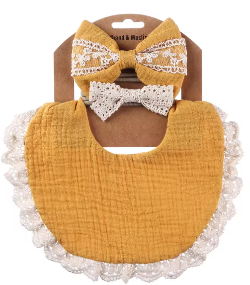 Bib with Lace Trim