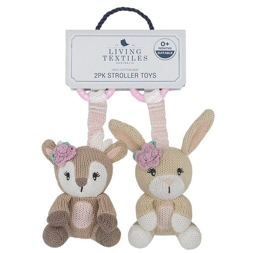 Knitted Stroller Toys - Bunny and Fawn