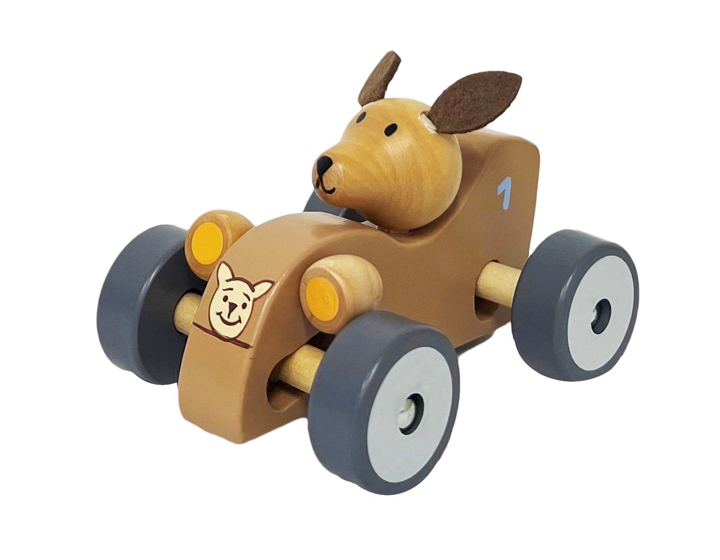 Wooden Koala and Kangaroo Wheelie Car