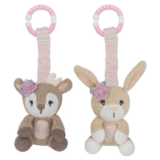 Knitted Stroller Toys - Bunny and Fawn