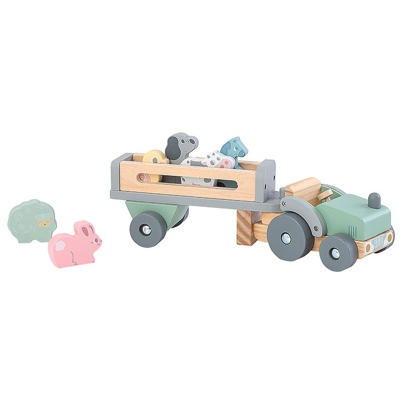 Wooden Tractor and Trailer