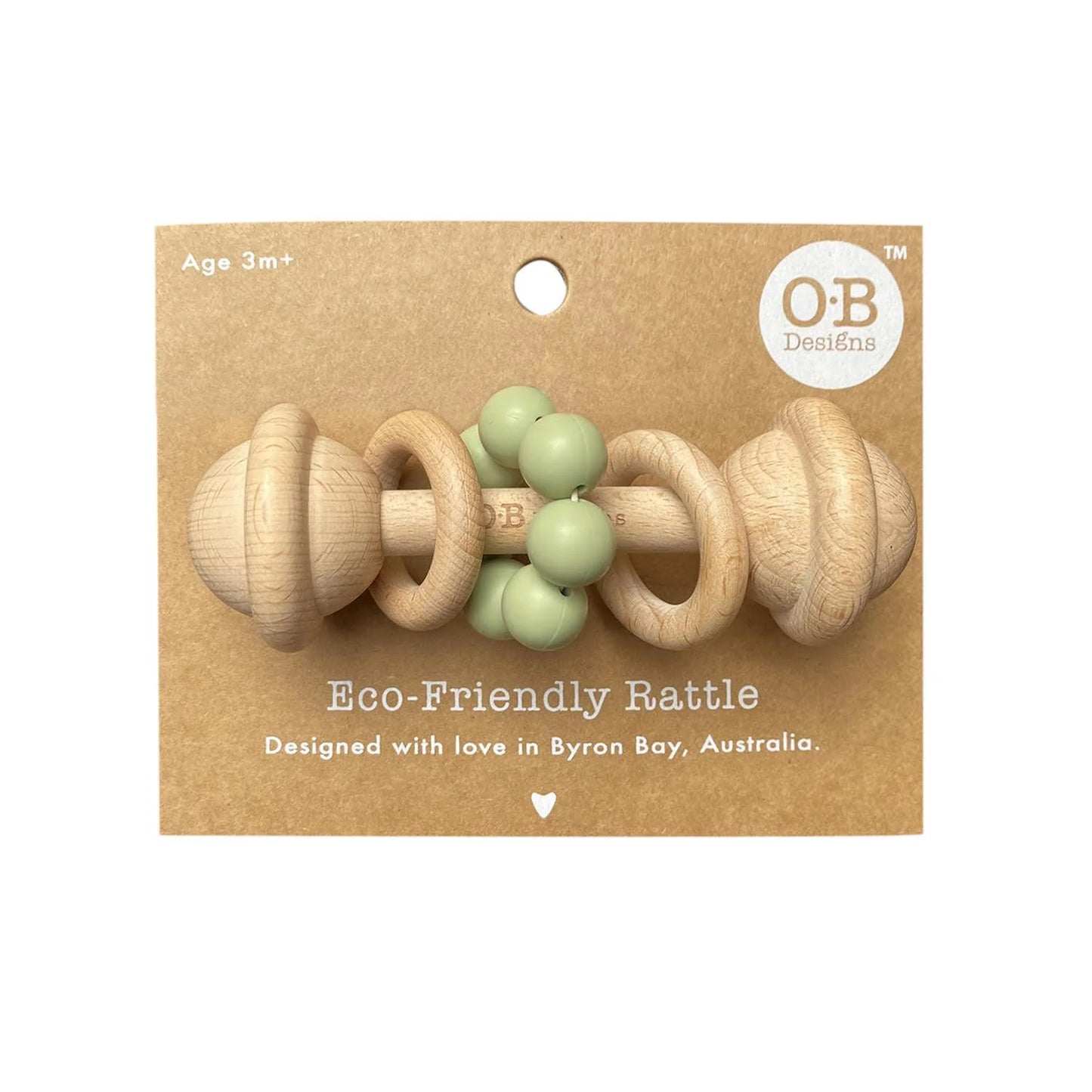 Mint Colour Wooden Rattle